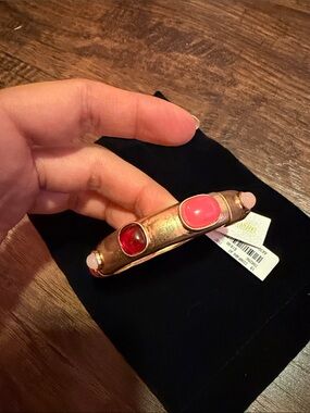 Pink, red and gold bangle